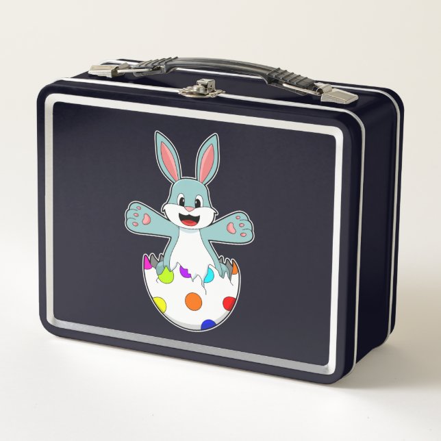 Rabbit with Egg Metal Lunch Box (Front)