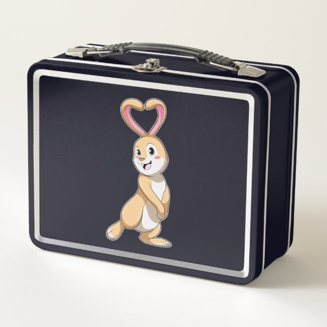 Rabbit with Heart Metal Lunch Box (Front)