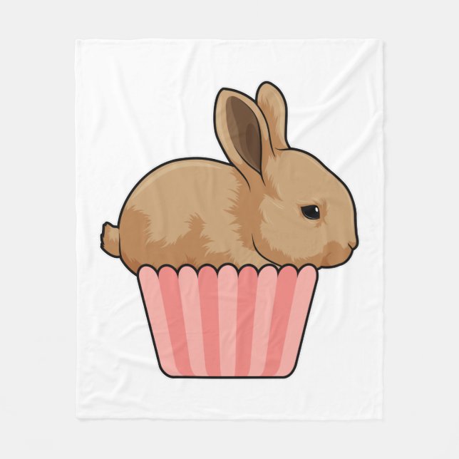 Rabbit with Muffin Fleece Blanket (Front)