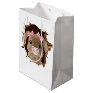 Rabbit with pracible medium gift bag