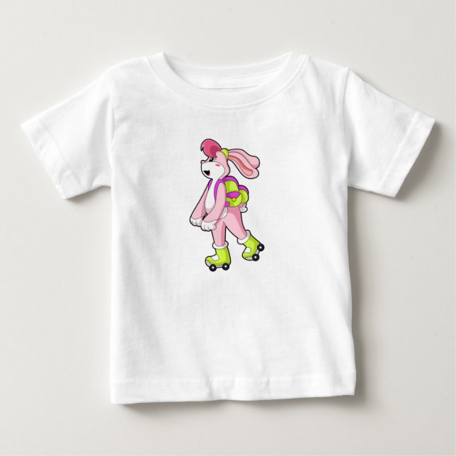 Rabbit with Roller skates Baby T-Shirt (Front)