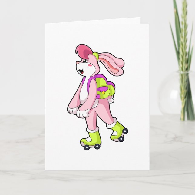 Rabbit with Roller skates Card (Front)
