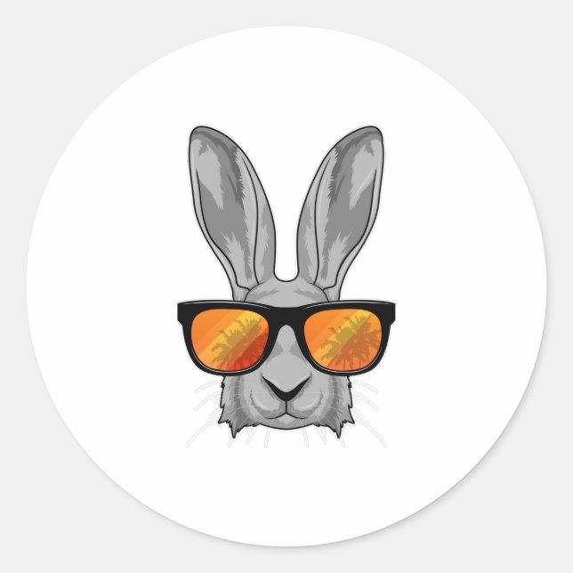 Rabbit with Sunglasses Classic Round Sticker (Front)