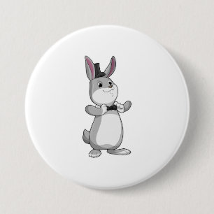 Rabbit with Top hat & Bow tie 3 Inch Round Button