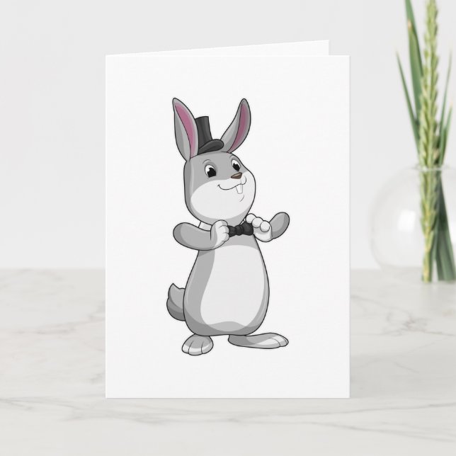 Rabbit with Top hat & Bow tie Card (Front)
