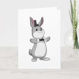 Rabbit with Top hat & Bow tie Card