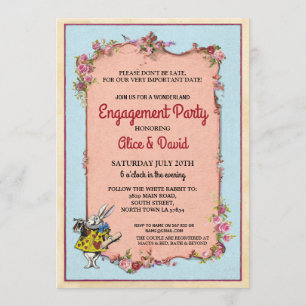 Rabbit Wonderland Engagement Couple's Party Invite