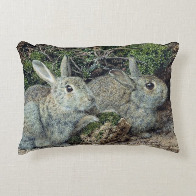 Rabbits Accent Pillow (Front)