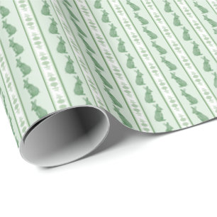 Rabbits and Hydrangeas Wrapping Paper