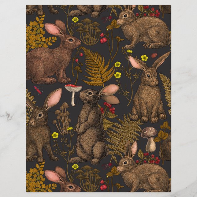 Rabbits and woodland flora (Front)