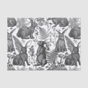 Rabbits and woodland flora2 Tissue Paper