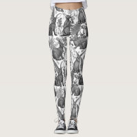 Rabbits and woodland flora2Leggings
