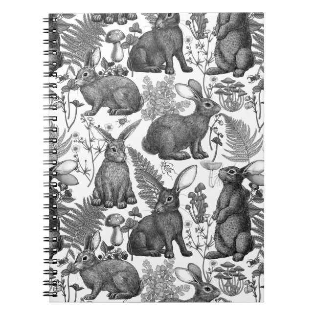 Rabbits and woodland flora 2 Notebook (Front)