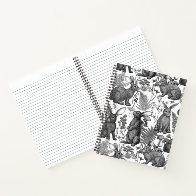 Rabbits and woodland flora 2 Notebook (Inside)