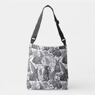 Rabbits and woodland flora 2Crossbody Bag