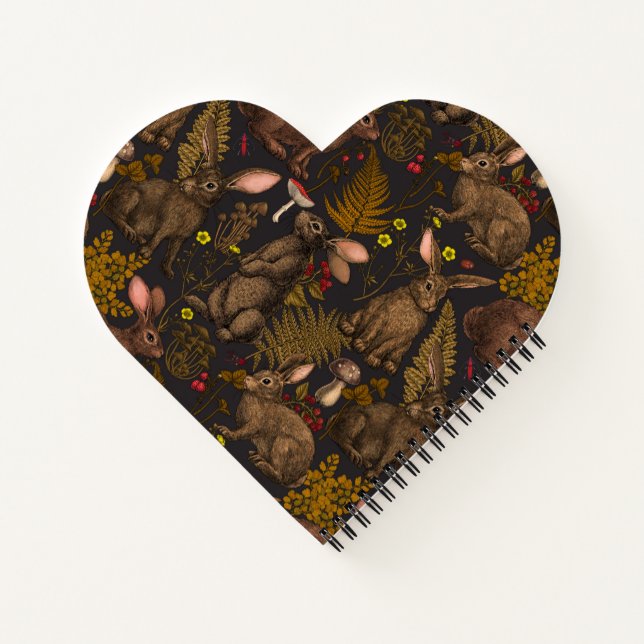 Rabbits and woodland flora 3 Notebook (Back)