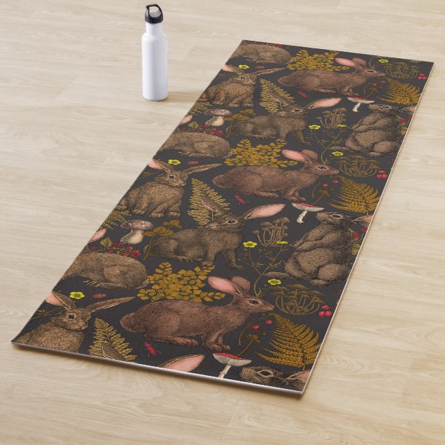 Rabbits and woodland flora 3Yoga Mat (In Situ)