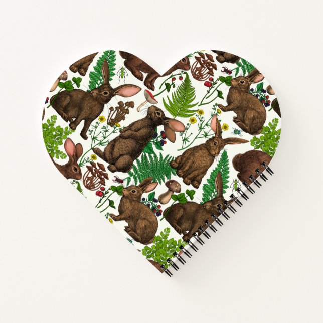 Rabbits and woodland flora 4 notebook (Back)
