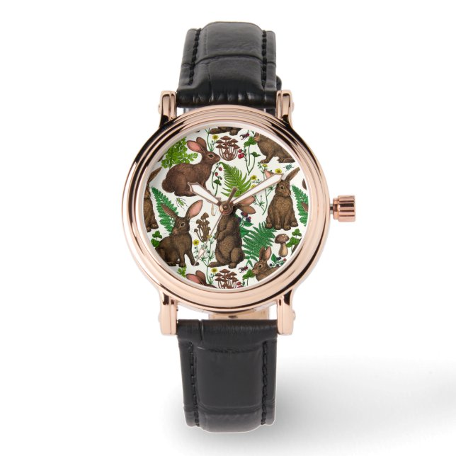 Rabbits and woodland flora 4 watch (Front)