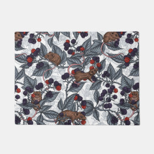 Rabbits and woodland flora Doormat