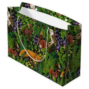 Rabbits and woodland flora Large Gift Bag