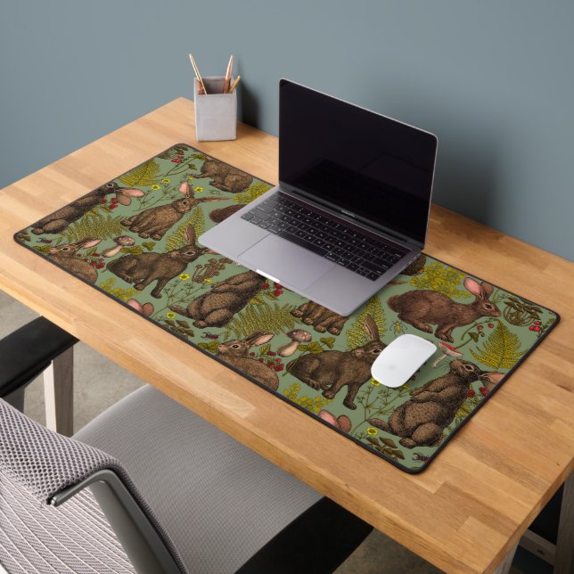 Rabbits and woodland flora Mouse Pad (Office 2)
