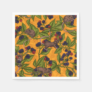 Rabbits and woodland flora Napkins