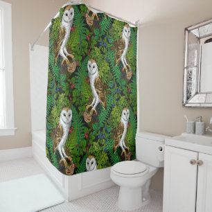 Rabbits and woodland flora Shower Curtain