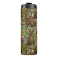 Rabbits and woodland flora Thermal Tumbler