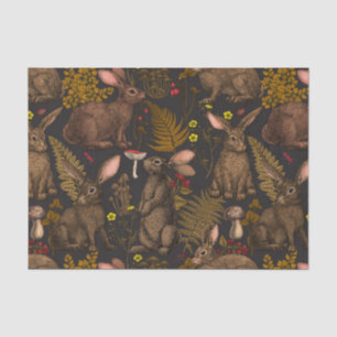 Rabbits and woodland flora Tissue Paper