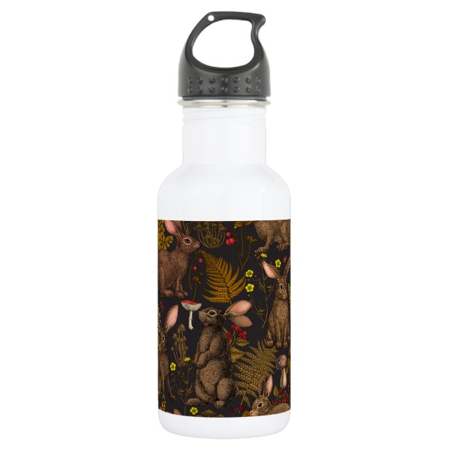 Rabbits and woodland  Stainless Steel Water Bottle (Front)