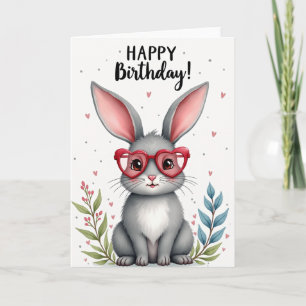 Rabbits Birthday Spectacle Card