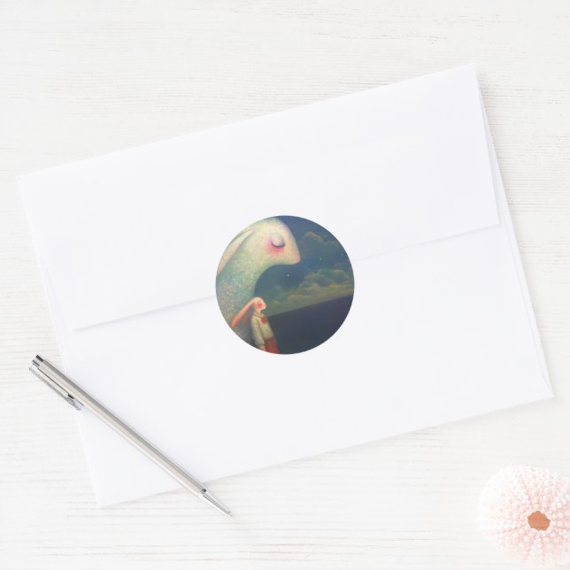 Rabbits Classic Round Sticker (Envelope)