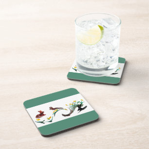 Rabbits Daffodils Spring Coaster