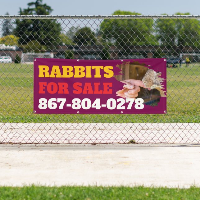 Rabbits For Sale Outdoor Custom Banner (Insitu)