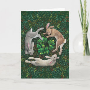 "Rabbits Frolicking." Easter Greeting Card