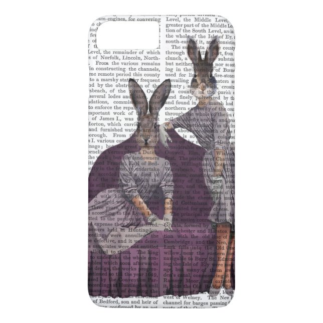 Rabbits in Purple.png Case-Mate iPhone Case (Back)