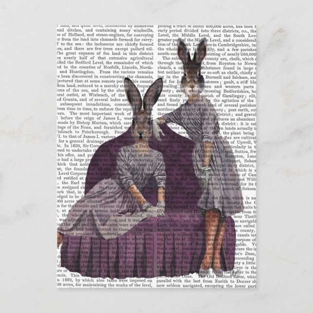 Rabbits in Purple.png Postcard (Front)