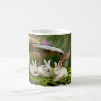 Rabbits in Wonderland (Rabbits & mushrooms mug) Coffee Mug