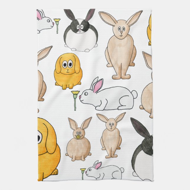 Rabbits. Kitchen Towel (Vertical)