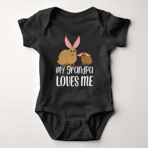 Rabbits 🐰 My Grandpa Loves Me - Grandchild Gift Baby Bodysuit