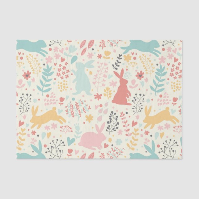 rabbits,nature,spring colours,easter,hipster,good tissue paper (Front)