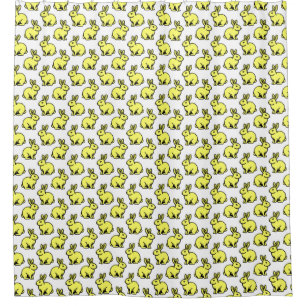 Rabbits Pattern - Black and Lt Yellow and White