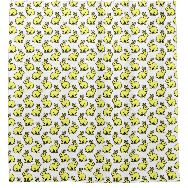 Rabbits Pattern - Black and Lt Yellow and White (Front)
