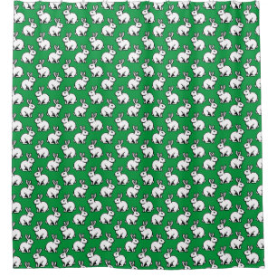 Rabbits Pattern - Black and White and Kelly Green
