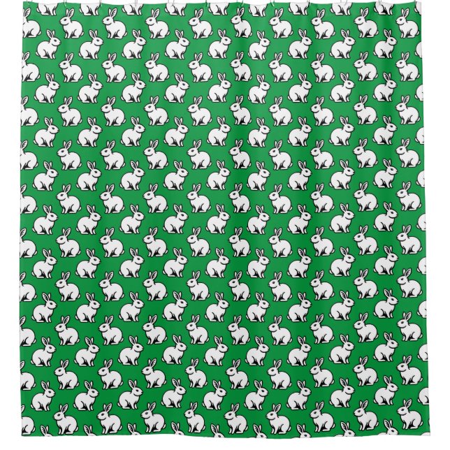 Rabbits Pattern - Black and White and Kelly Green (Front)