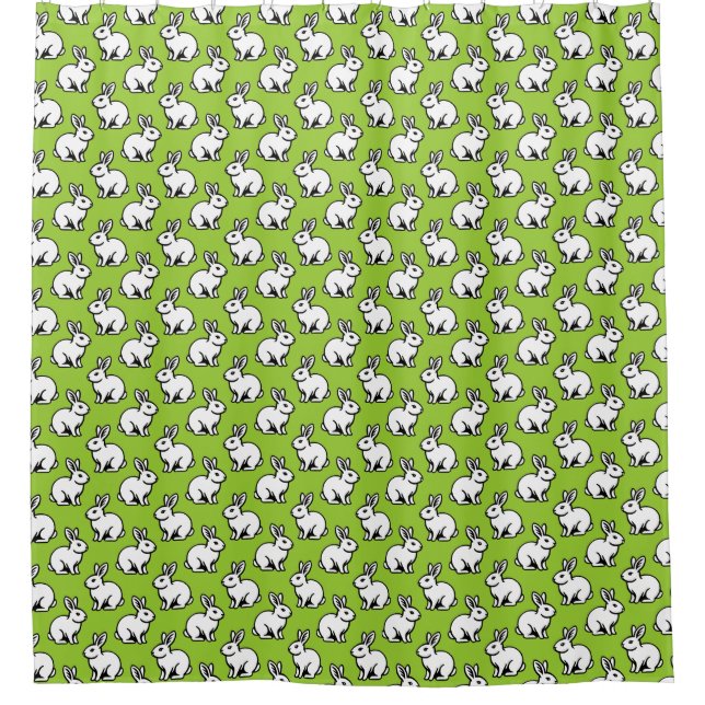 Rabbits Pattern - Black and White and Martian Grn (Front)