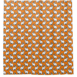 Rabbits Pattern - Black and White and Orange