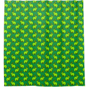 Rabbits Pattern - Black, Chartreus and Kelly Green