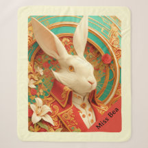 Rabbit's Royal Dress Code Sherpa Blanket